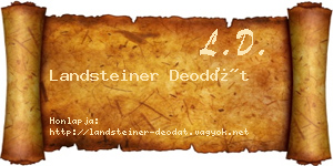 Landsteiner Deodát névjegykártya